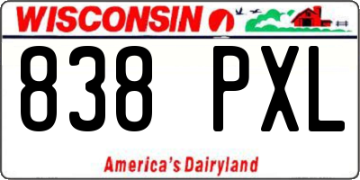 WI license plate 838PXL