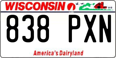 WI license plate 838PXN