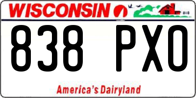 WI license plate 838PXO