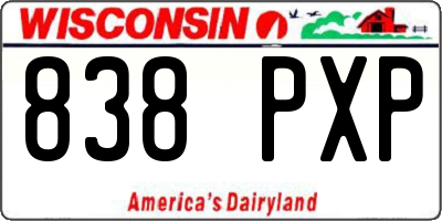 WI license plate 838PXP