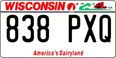 WI license plate 838PXQ