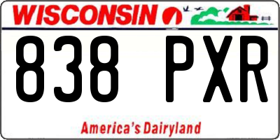 WI license plate 838PXR