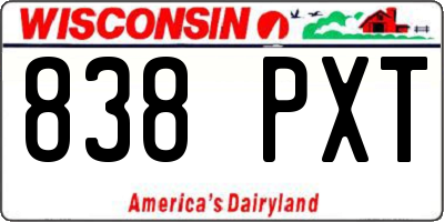 WI license plate 838PXT