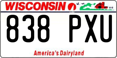 WI license plate 838PXU