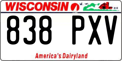 WI license plate 838PXV