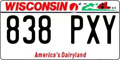 WI license plate 838PXY