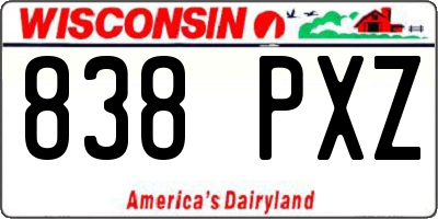WI license plate 838PXZ