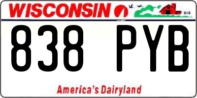 WI license plate 838PYB