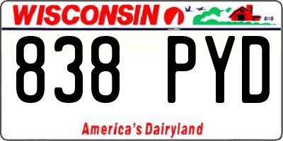 WI license plate 838PYD