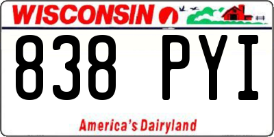 WI license plate 838PYI