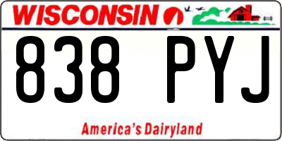 WI license plate 838PYJ