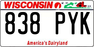 WI license plate 838PYK