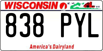 WI license plate 838PYL