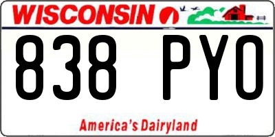 WI license plate 838PYO