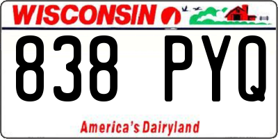 WI license plate 838PYQ