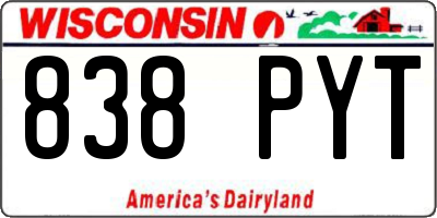 WI license plate 838PYT