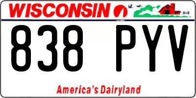 WI license plate 838PYV