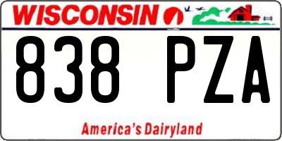 WI license plate 838PZA