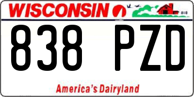 WI license plate 838PZD