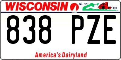 WI license plate 838PZE