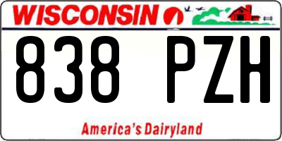WI license plate 838PZH