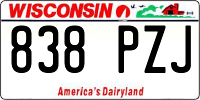 WI license plate 838PZJ