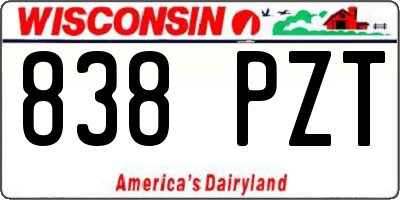 WI license plate 838PZT