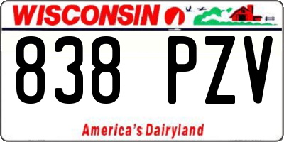 WI license plate 838PZV
