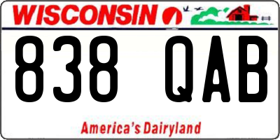 WI license plate 838QAB