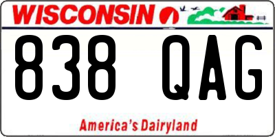 WI license plate 838QAG