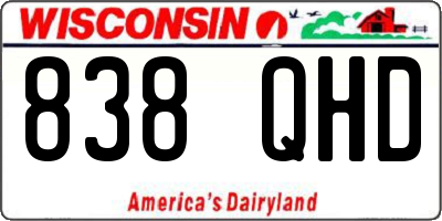 WI license plate 838QHD