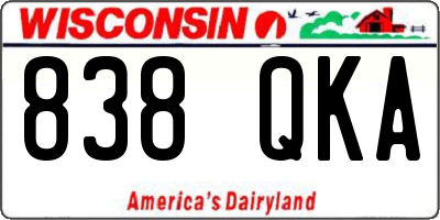 WI license plate 838QKA