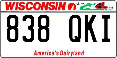 WI license plate 838QKI