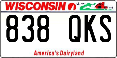 WI license plate 838QKS
