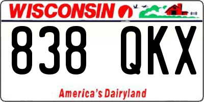 WI license plate 838QKX