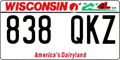 WI license plate 838QKZ