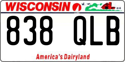 WI license plate 838QLB