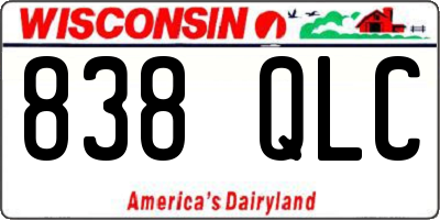 WI license plate 838QLC