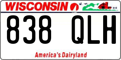 WI license plate 838QLH