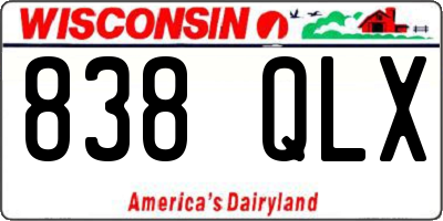 WI license plate 838QLX