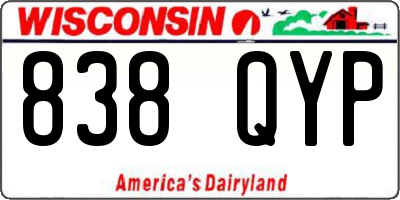 WI license plate 838QYP