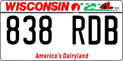 WI license plate 838RDB
