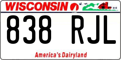 WI license plate 838RJL