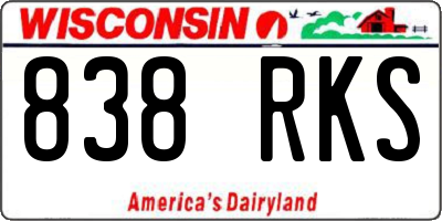 WI license plate 838RKS