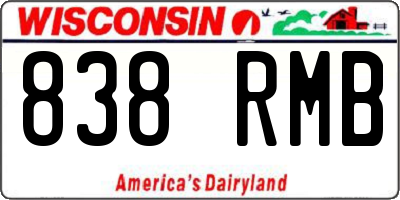 WI license plate 838RMB