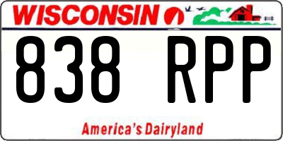 WI license plate 838RPP