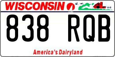 WI license plate 838RQB
