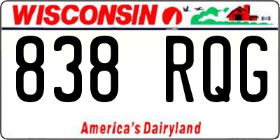 WI license plate 838RQG