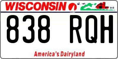 WI license plate 838RQH