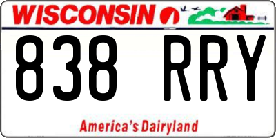 WI license plate 838RRY